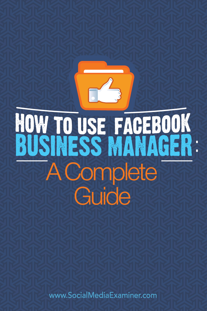 guía para el gerente de negocios de facebook
