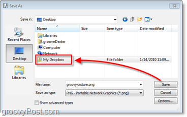 Captura de pantalla de Dropbox: guarde automáticamente los archivos en su copia de seguridad en línea