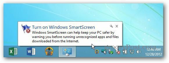 Notificación de globo SmartScreen