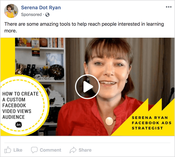 Muestre a su audiencia un anuncio de video de Facebook para algo que tiene o hace que resuelva su problema. 