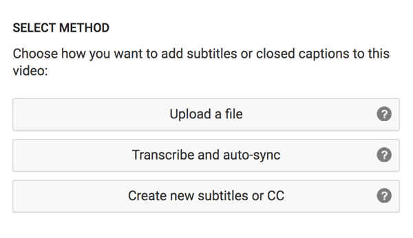 Elija la opción para cargar su archivo de subtítulos traducidos.
