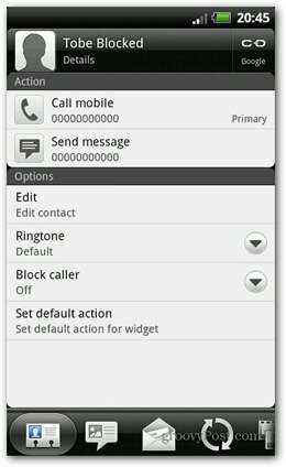 HTC Android Bloqueador de llamadas