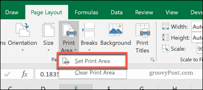 Configuración del área de impresión de Excel