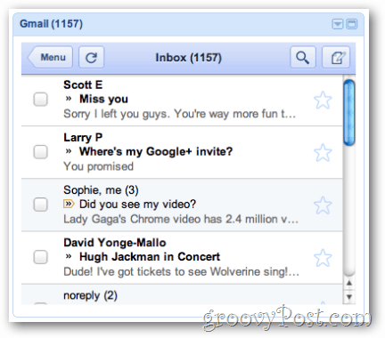 widget de gmail