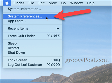 Seleccione Preferencias del sistema en Mac