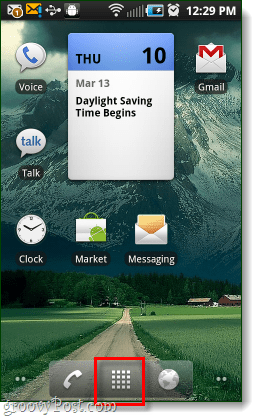 botón de la aplicación de la pantalla de inicio de Android