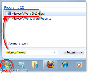 lanzar Microsoft Word 2010 en Windows 7