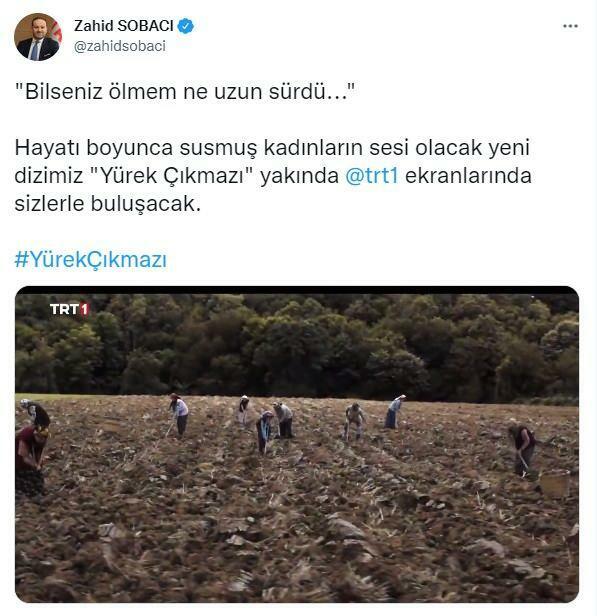 El gerente general de TRT, Zahid Sobacı, compartió en su cuenta de redes sociales
