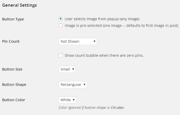 El botón Pin It de Pinterest ofrece una amplia gama de opciones de personalización.