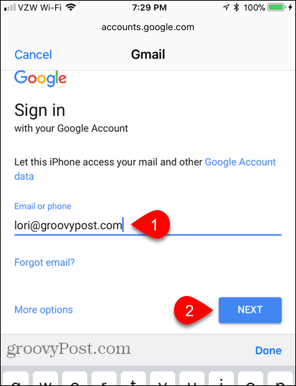 Introducir la dirección de correo electrónico