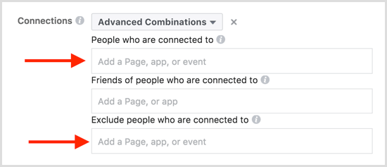 Combinaciones avanzadas de eventos de orientación de anuncios de Facebook