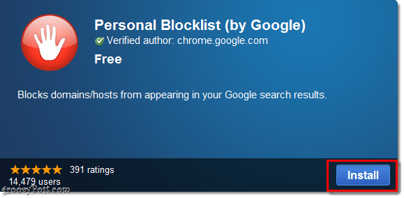 Extensión de Chrome de lista de bloqueo personal