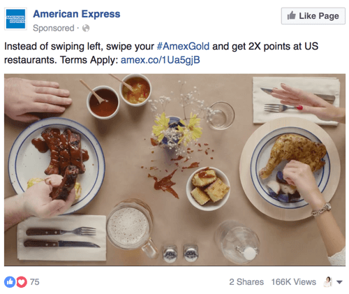 video de facebook de american express