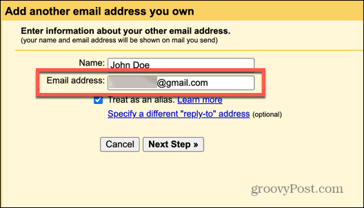 correo electrónico de alias de gmail