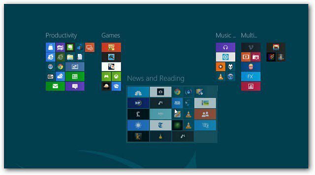 Windows 8: Crear grupos de mosaicos en la pantalla de inicio