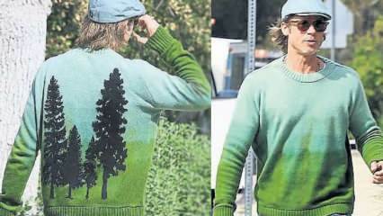 ¡El suéter con diseño de pino de la actriz ganadora del Oscar Brad Pitt era glamoroso!