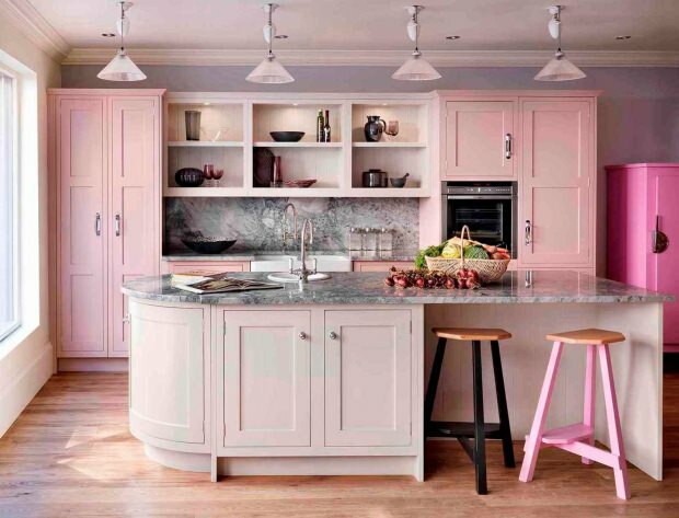 decoración de cocina rosa