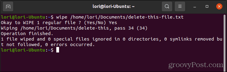 Elimine de forma segura un archivo usando el borrado en Linux