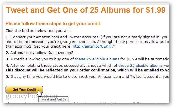 Amazon ofrece $ 7 + de descuento en 25 álbumes MP3 diferentes para un Tweet