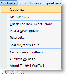 Twitter dentro de Outlook: Configurar OutTwit