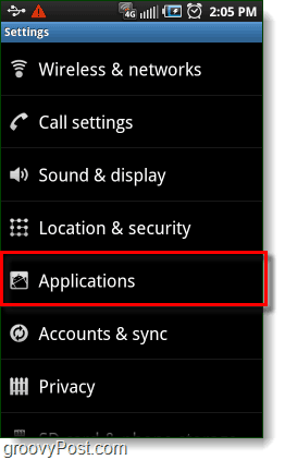 Configuración de aplicaciones de Android 