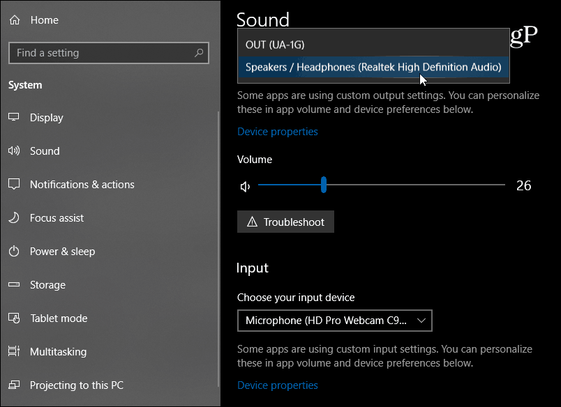 Nueva configuración de sonido Windows 10