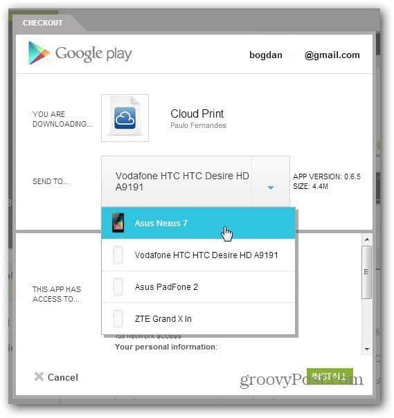 aplicación para Android beta print en la nube