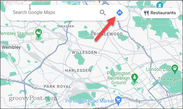 Botón de indicaciones en Google Maps en PC