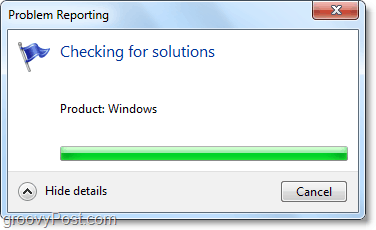 Windows 7 se conectará automáticamente y buscará problemas
