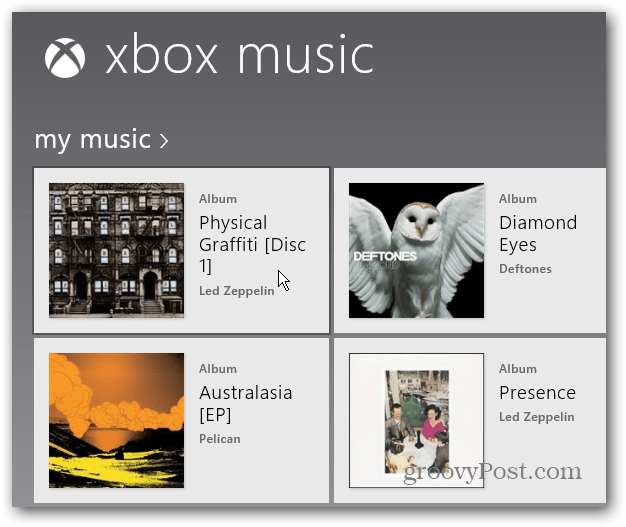 Elegir álbum Xbox Music