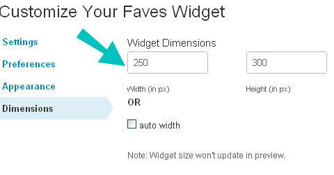 dimensiones del widget