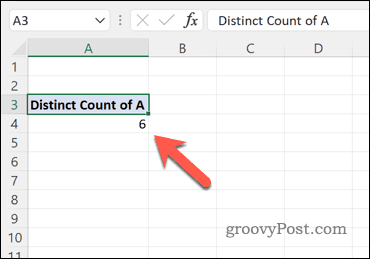 Usar una tabla dinámica para calcular la cantidad de valores únicos en un conjunto de datos de Excel