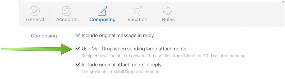Activar Mail Drop