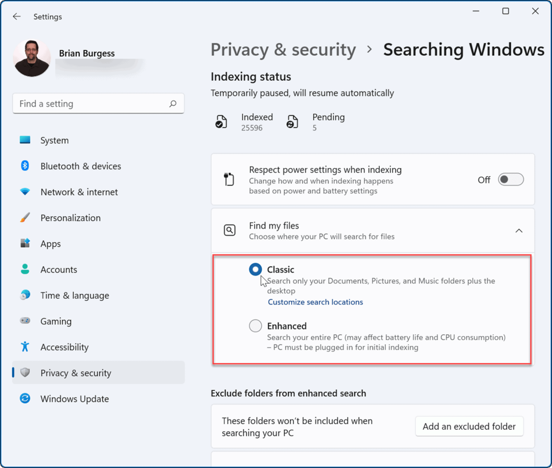 Cómo administrar la indexación de búsqueda en Windows 11