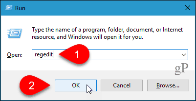 Abra el Editor del registro en Windows 10