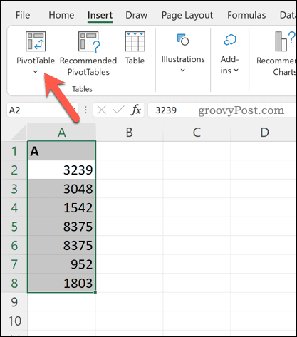 Insertar una tabla dinámica en Excel