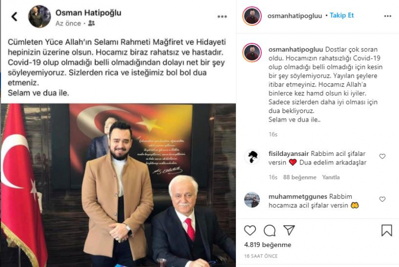 Nihat Hatipoğlu, quien derrotó al coronavirus, explicó lo que experimentó: De repente, mi imagen fue positiva.