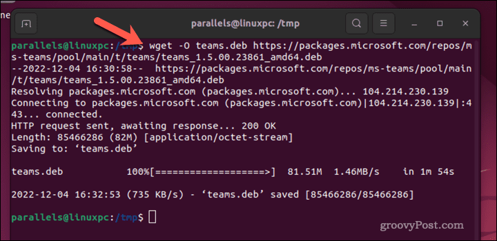 Descarga Microsoft Teams en la terminal de Ubuntu