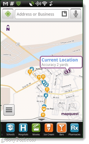 Aplicación MapQuest para Android, descripción general