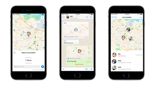 WhatsApp ahora ofrece compartir ubicación en vivo para familiares y amigos. 