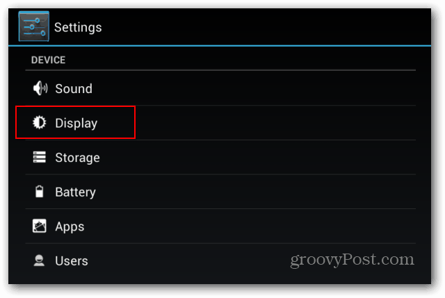 Pantalla de configuración de la pantalla de bloqueo de Goggle Nexus 7