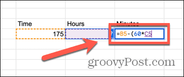 hojas de google menos 60 veces el cociente