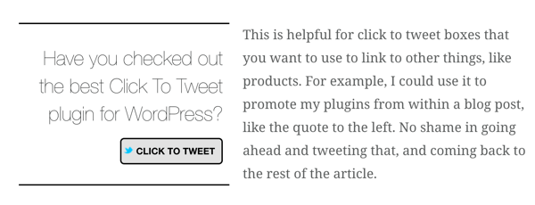 El complemento de WordPress Better Click to Tweet te permite insertar cuadros de clic para tuitear en las publicaciones de tu blog.