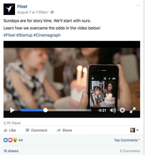 anuncio de video de facebook flixel