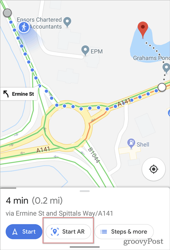 Google Maps AR navegación iniciar AR