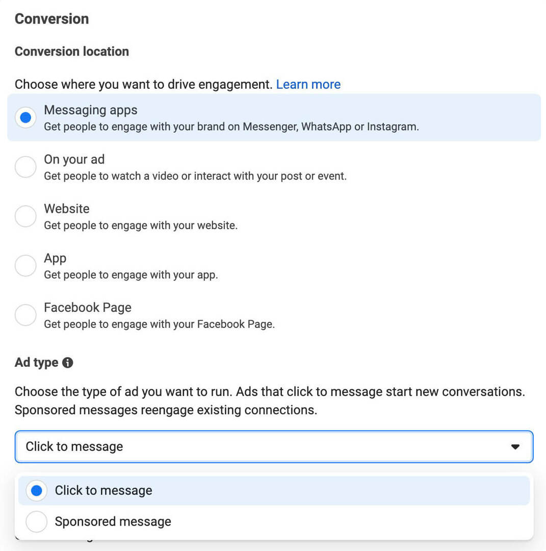 configurar-hacer-clic-a-anuncios-de-messenger-en-carretes-de-facebook-configurar-ad-set-engagement-objective-3