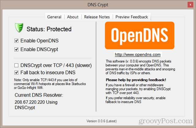 Panel de control de cripta DNS