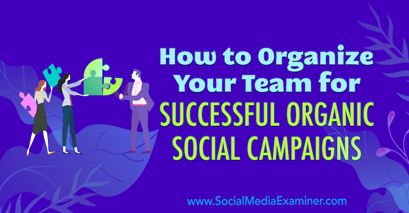 Cómo organizar su equipo para campañas sociales orgánicas exitosas por Janette Speyer en Social Media Examiner.