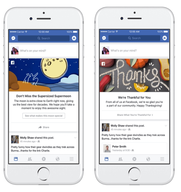 Facebook introdujo un nuevo programa de marketing para invitar a las personas a compartir y hablar sobre eventos y momentos que están sucediendo en sus comunidades y en todo el mundo.