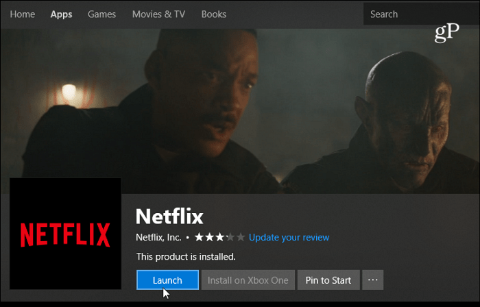 Aplicación Netflix Windows 10